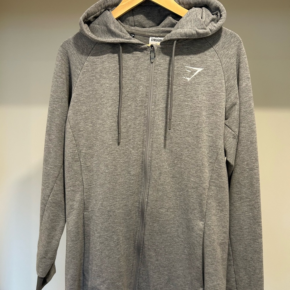 Gray Gymshark Zip-Up Hoodie